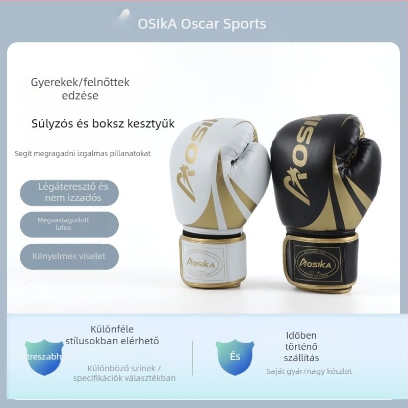 Boxkesztyűk gyerekeknek és felnőtteknek — edzés és verseny, latex, testreszabható, védő és kényelmes, uniszex