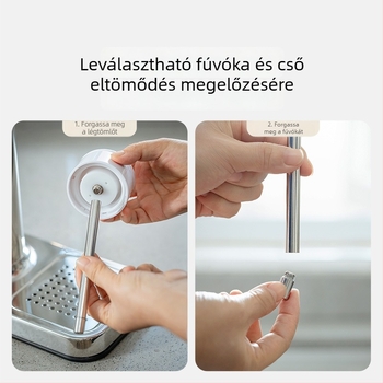 Moke MK-806 szódavíz-készítő gép, 1 L, 304 rozsdamentes acél, mechanikus kapcsolóval, 3–4 fő részére