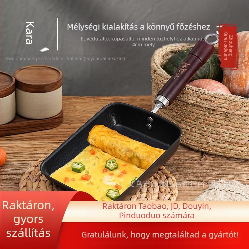 Omlett készítéséhez tervezett serpenyő - Tapadásmentes, Finom vasból, Modell KLL