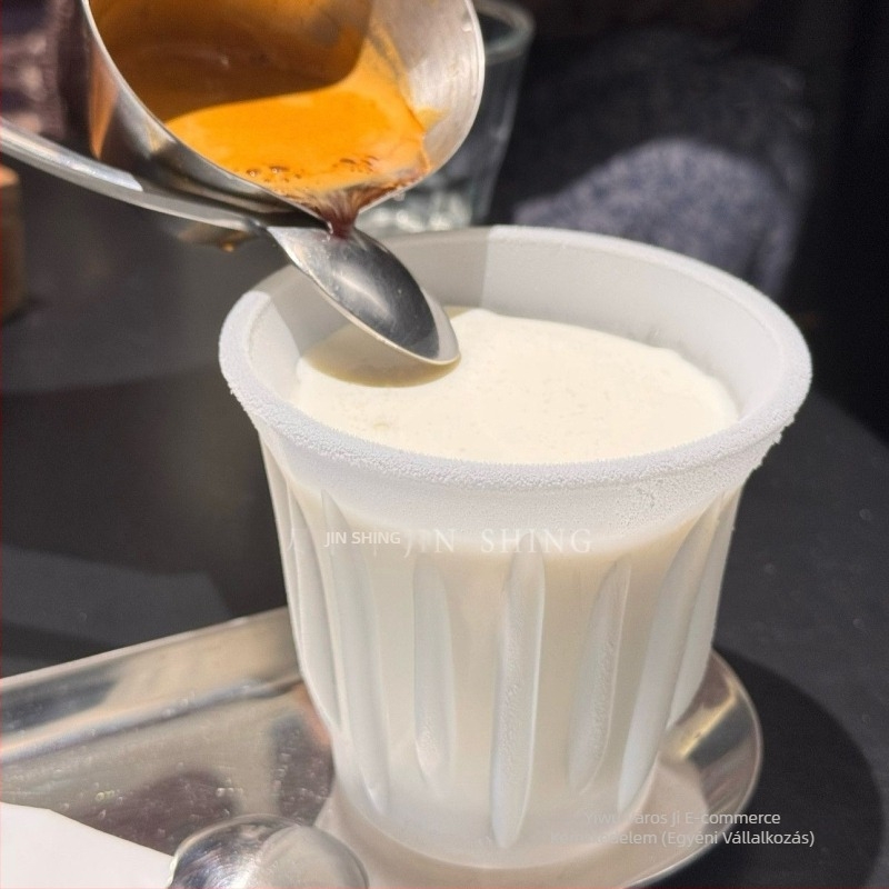 Fagyasztható üveg kávés pohár, egyszerű stílus, fehér dobozos csomagolás, egy darab, minőségi termék