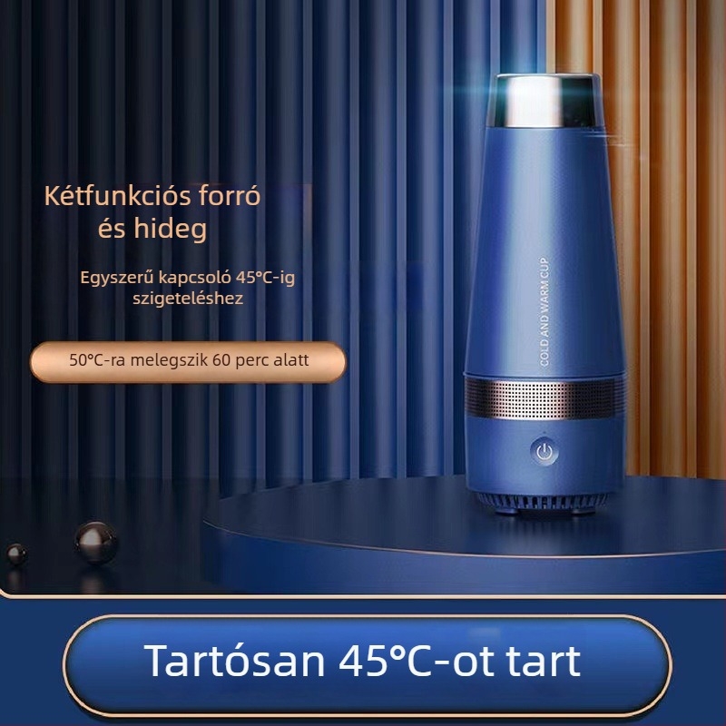 USB hűtő- és melegítő pohár ABS tokozású, belső alumínium tartály, kapacitás 1 L alatt, USB tápegység, házfűtés