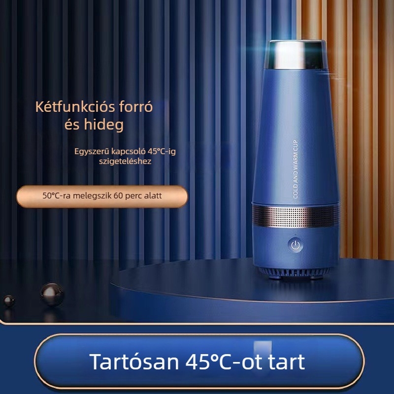 USB hűtő- és melegítő pohár ABS tokozású, belső alumínium tartály, kapacitás 1 L alatt, USB tápegység, házfűtés
