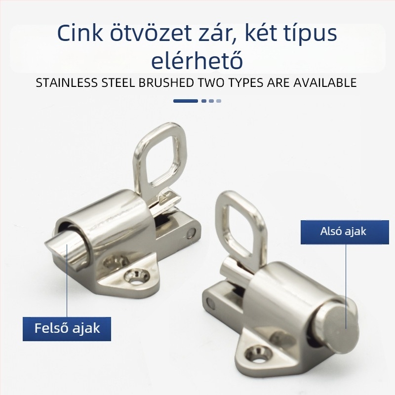 Automata zár csúszó ajtókhoz, cinkötvözetből, repülőgép típusú zár, rugós, modern minimalist stílus