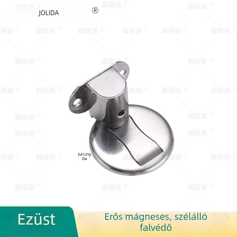 Állítható padlós ajtóstop, 201 rozsdamentes acél, elektroplatált felület, padlóra szerelhető, automatikus vezérlés
