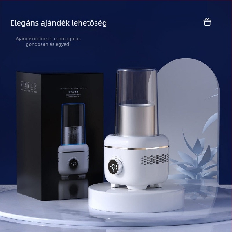 Asztali Hideg‑Meleg Pohár LCD‑vel, Alsó Lapon történő Fűtés, AC Tápellátás, Kapacitás 1 liter alatt, Élelmiszerminőségű Alumínium-oxid Belső Bevonat