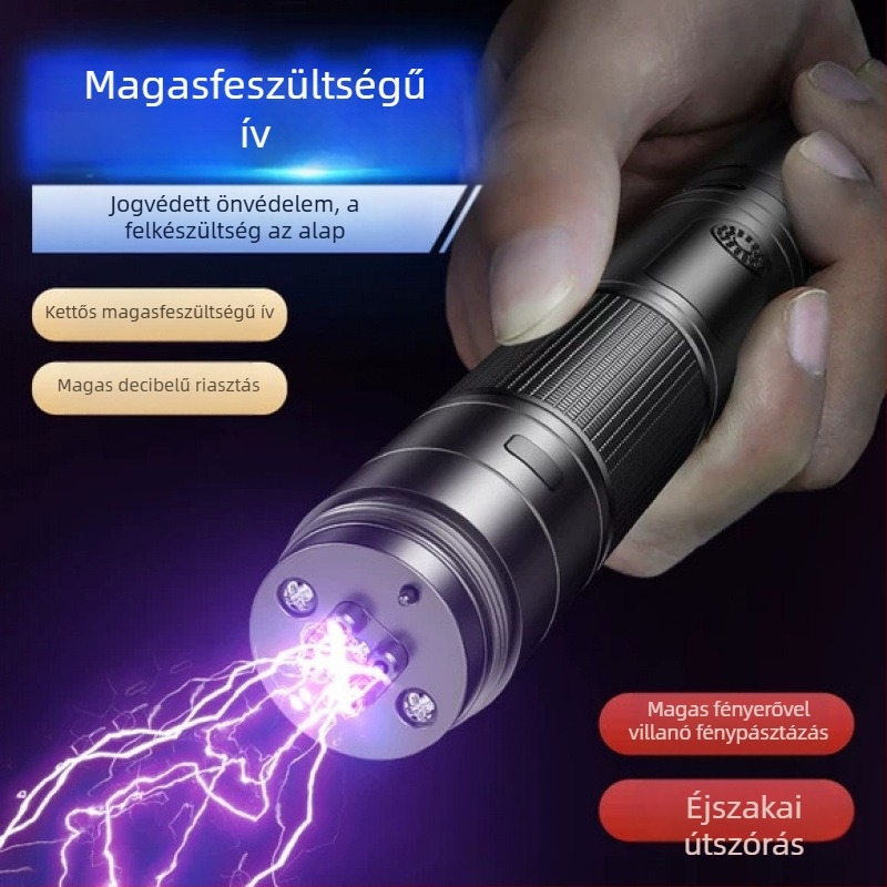 Önvédelmi fegyver elektromos ívvel, kihúzható bottal és riasztóval — Márka: Other; Kategória: Túlélési eszközök