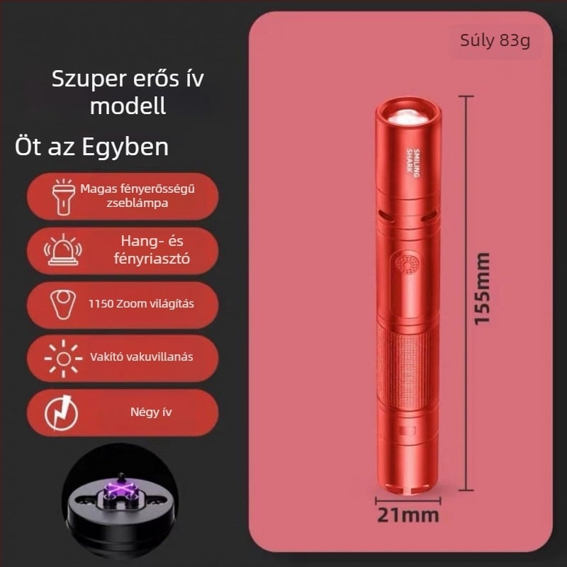 Önvédelmi fegyver elektromos ívvel, kihúzható bottal és riasztóval — Márka: Other; Kategória: Túlélési eszközök