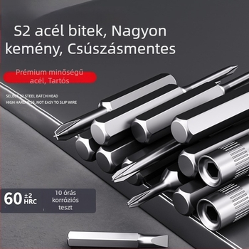 Premonition szénacélból készült sokoldalú csavarhúzó készlet háztartási elektronikához – mobilt telefonok és laptopok szétszerelése, por tisztítása; változatok: 21-in-1, 31-in-1, 33-in-1, 34-in-1