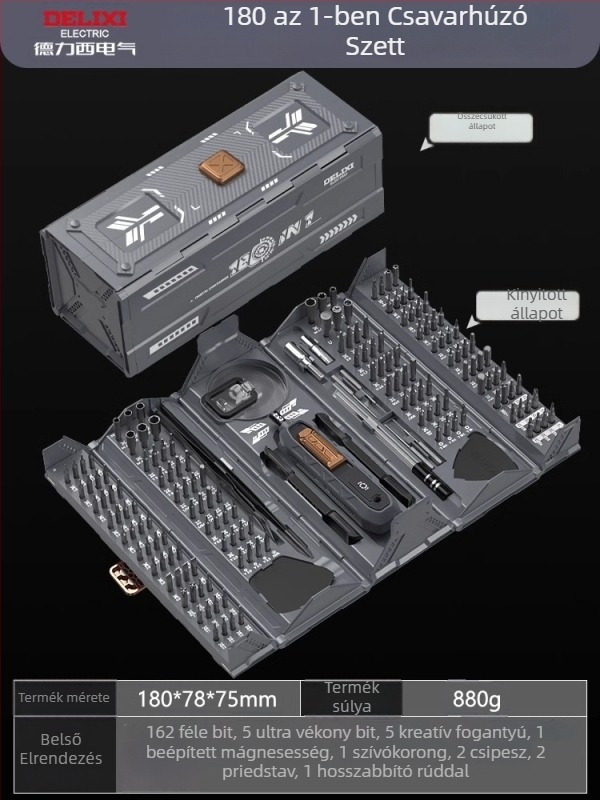 Premonition szénacélból készült sokoldalú csavarhúzó készlet háztartási elektronikához – mobilt telefonok és laptopok szétszerelése, por tisztítása; változatok: 21-in-1, 31-in-1, 33-in-1, 34-in-1