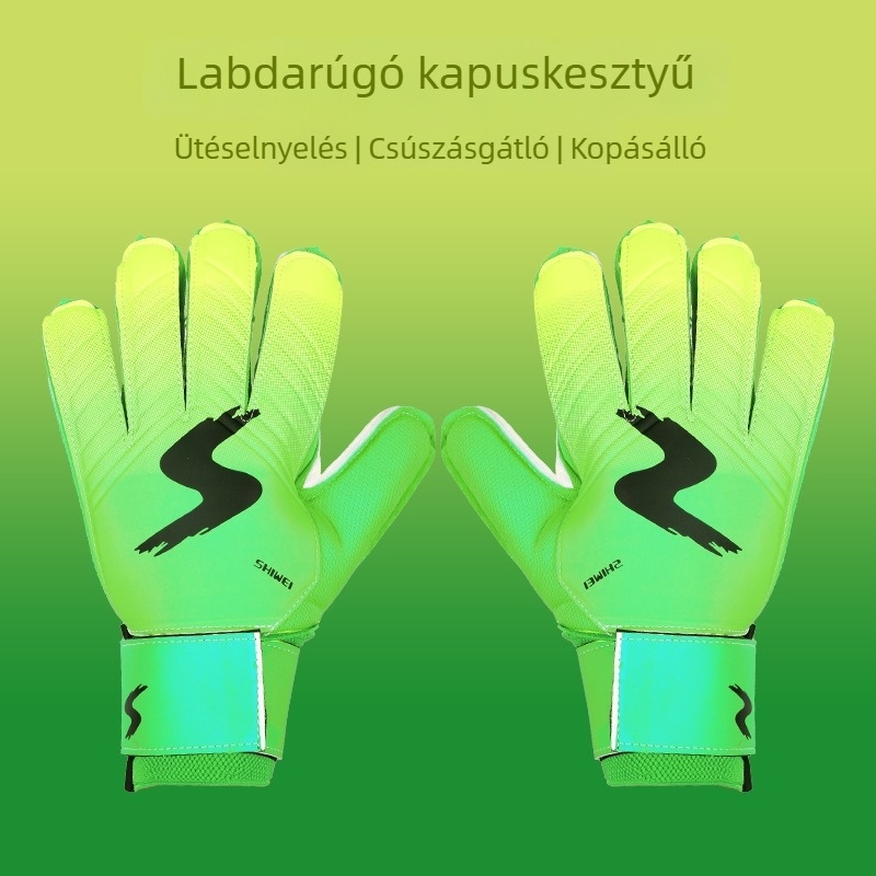 Légáteresztő kapus kesztyűk gyerekeknek és felnőtteknek, ujjvédelem, csúszásmentes, edzésre tervezett kopásálló