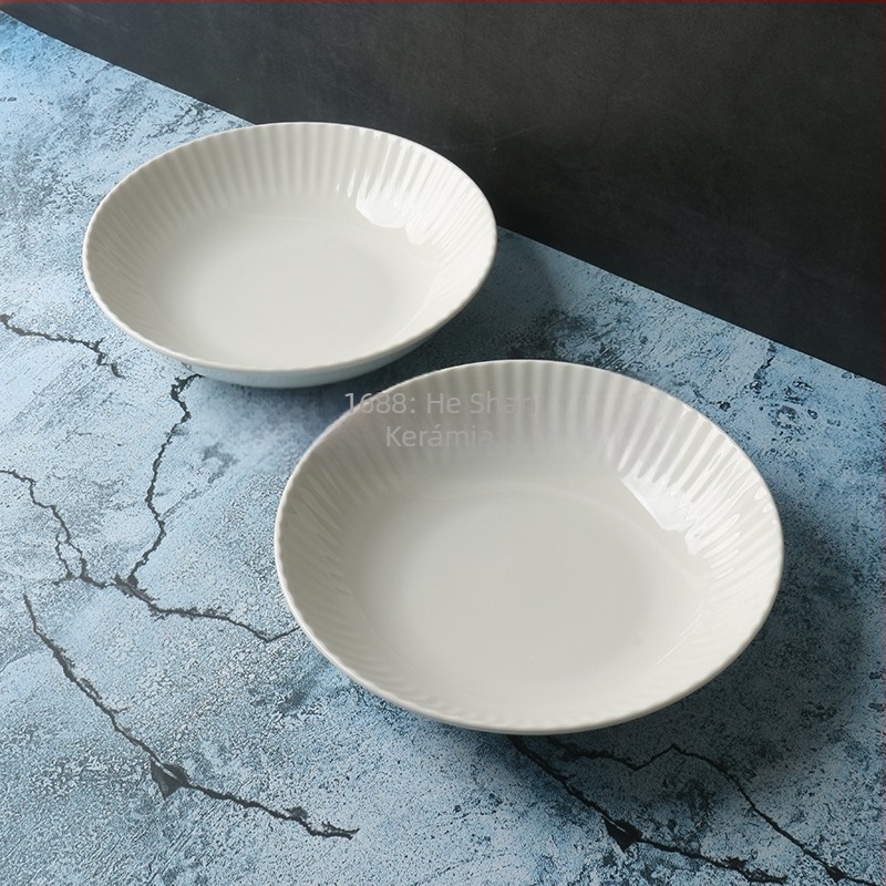 Mélytál csontporcelánból, kör alakú, alsóglazúr felülettel, mikrohullámú sütőben használható