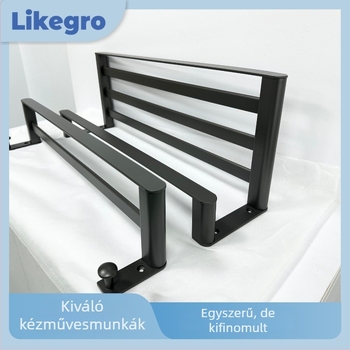 Space alumínium törölközőtartó, kétszintes, kettős rúddal, 2 darabos készlet, modern minimalista stílus