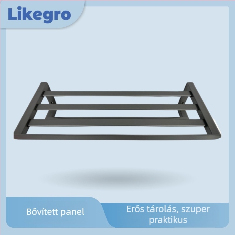 Space alumínium törölközőtartó, kétszintes, kettős rúddal, 2 darabos készlet, modern minimalista stílus
