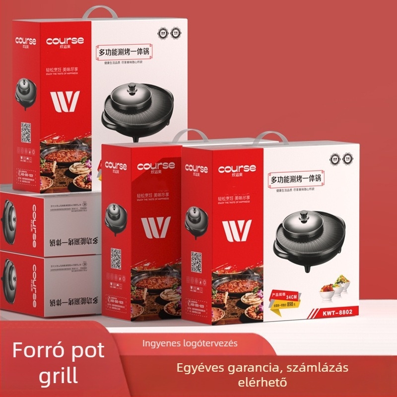 Elektromos főző- és sütőedény, alumíniumötvözet test, 801–1000 W, belső edény mélysége 7 cm, 3–4 fő számára
