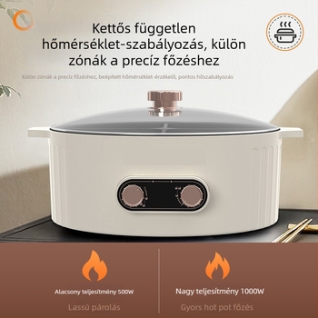 Négyrekeszes elektromos forró fazék kettős ízű, 6 L kapacitás, 110 V