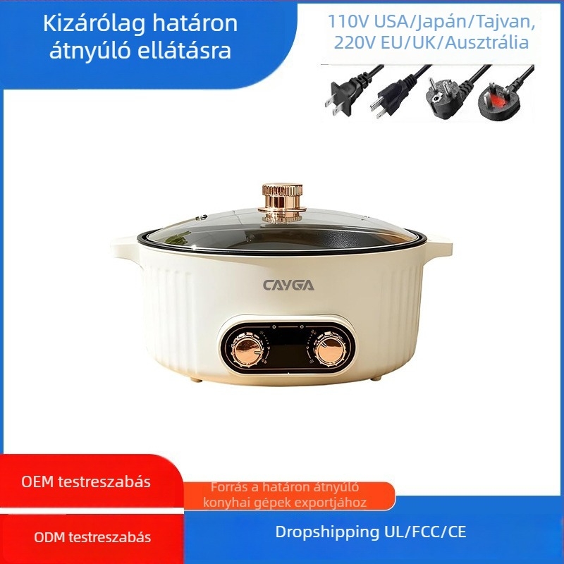 Négyrekeszes elektromos forró fazék kettős ízű, 6 L kapacitás, 110 V