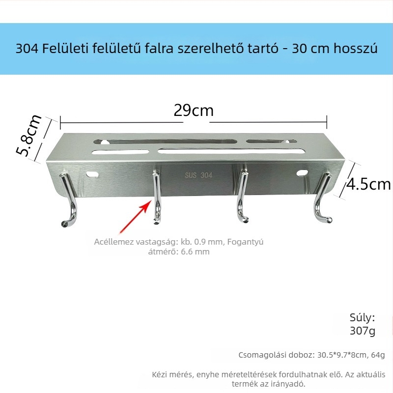 Ren yilai sokoldalú falra szerelhető rozsdamentes acél konyhai kés tartó