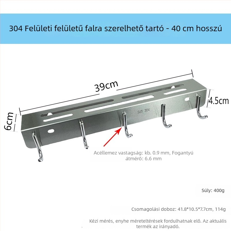 Ren yilai sokoldalú falra szerelhető rozsdamentes acél konyhai kés tartó