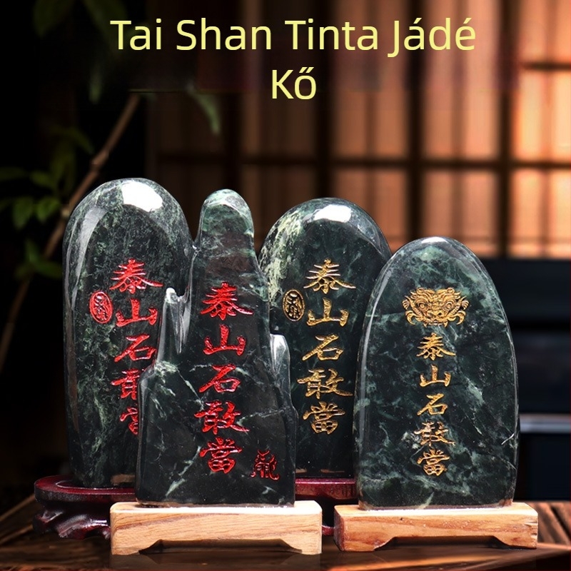 Taishan Gangdang gravírozott jade kő dísz – kínai stílus, nem ajándéknak szánva, asztali dísz