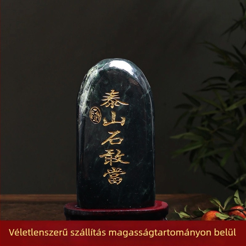 Taishan Gangdang gravírozott jade kő dísz – kínai stílus, nem ajándéknak szánva, asztali dísz