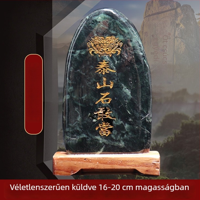 Taishan Gangdang gravírozott jade kő dísz – kínai stílus, nem ajándéknak szánva, asztali dísz