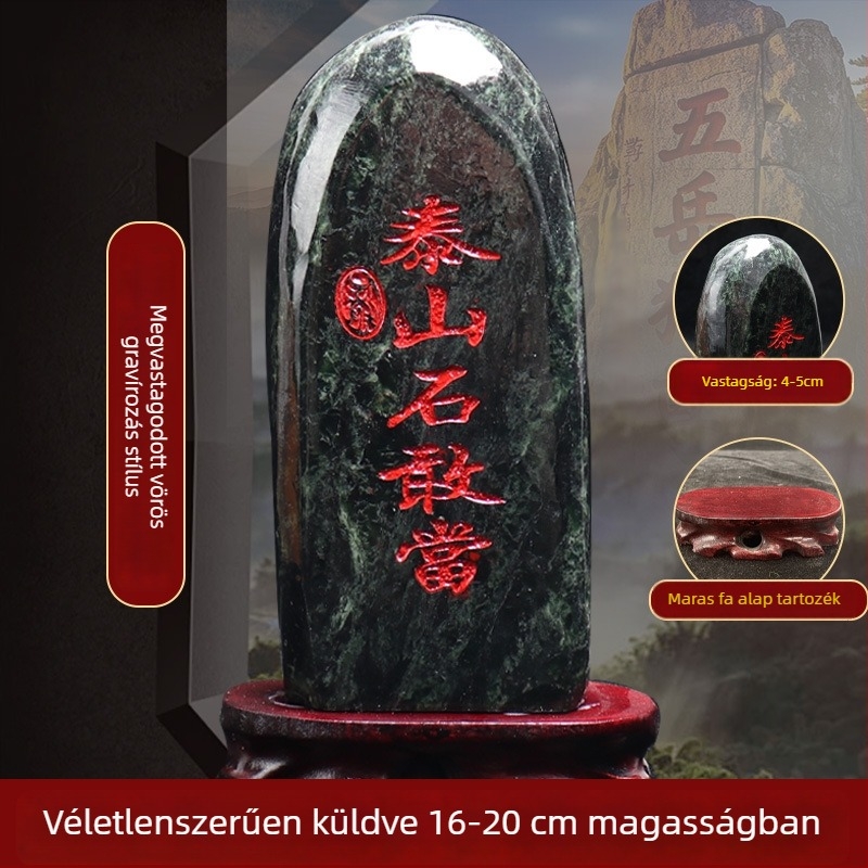 Taishan Gangdang gravírozott jade kő dísz – kínai stílus, nem ajándéknak szánva, asztali dísz