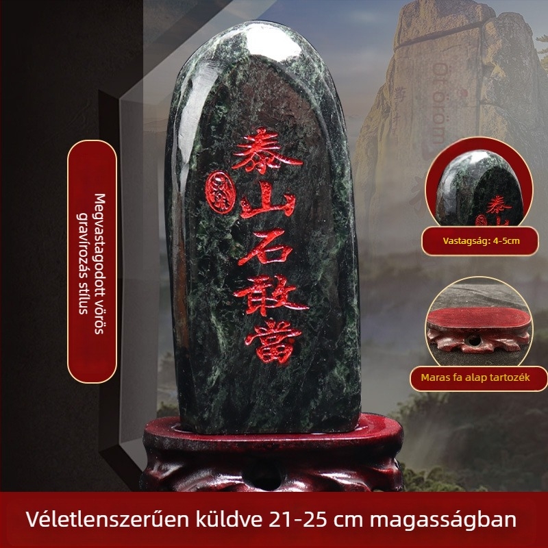 Taishan Gangdang gravírozott jade kő dísz – kínai stílus, nem ajándéknak szánva, asztali dísz