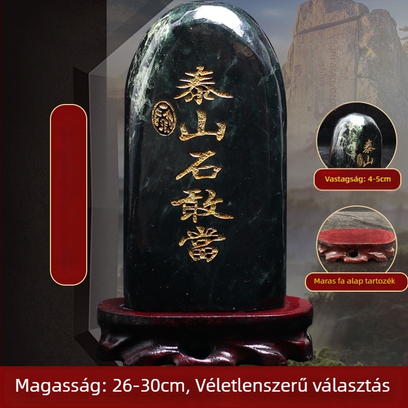 Taishan Gangdang gravírozott jade kő dísz – kínai stílus, nem ajándéknak szánva, asztali dísz
