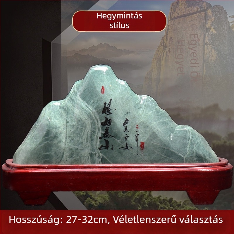 Taishan Gangdang gravírozott jade kő dísz – kínai stílus, nem ajándéknak szánva, asztali dísz