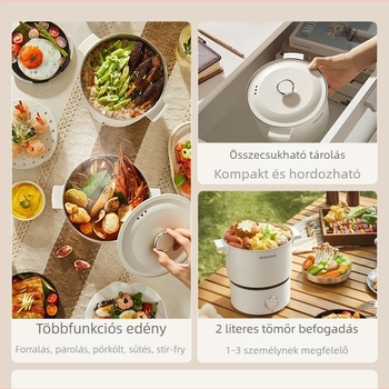 Elektromos főzőedény, kompakt, hordozható, többfunkciós fazék kollégiumi szobához, leválasztható és mosható, telepítés nélkül, termékkód AL940093666303