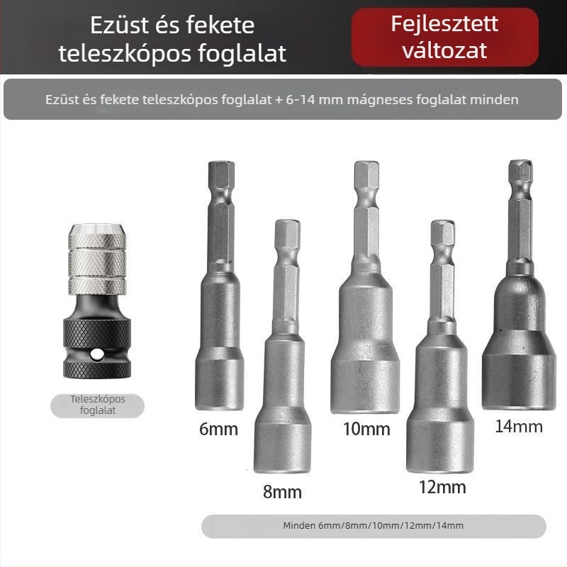 Elektromos csavarkulcs átalakító fej készlet – univerzális kiegészítők, szénacél