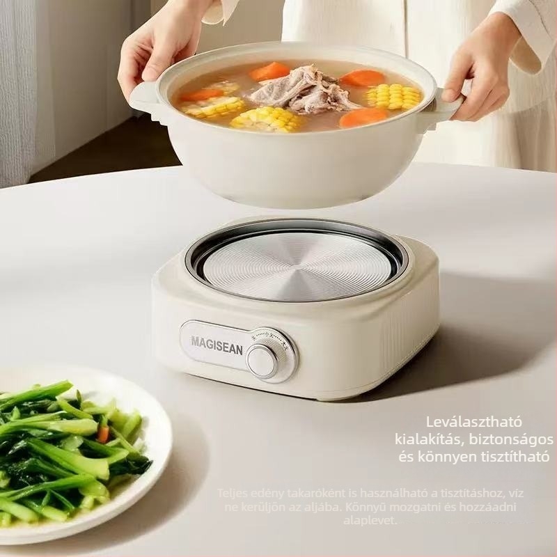 Szeparált kollégiumi elektromos forrófazék, 2.1–4 l kapacitás, 2–3 személyre, belső kerámia mázas edény, levehető és mosható, dupla vezérlés, alapfűtés