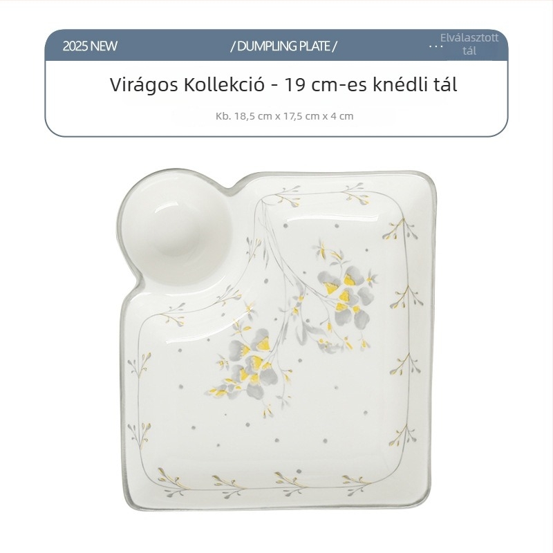 Kerámia gombóctál otthoni használatra, több rekeszes grill-tál garnéla és sült krumpli mellé