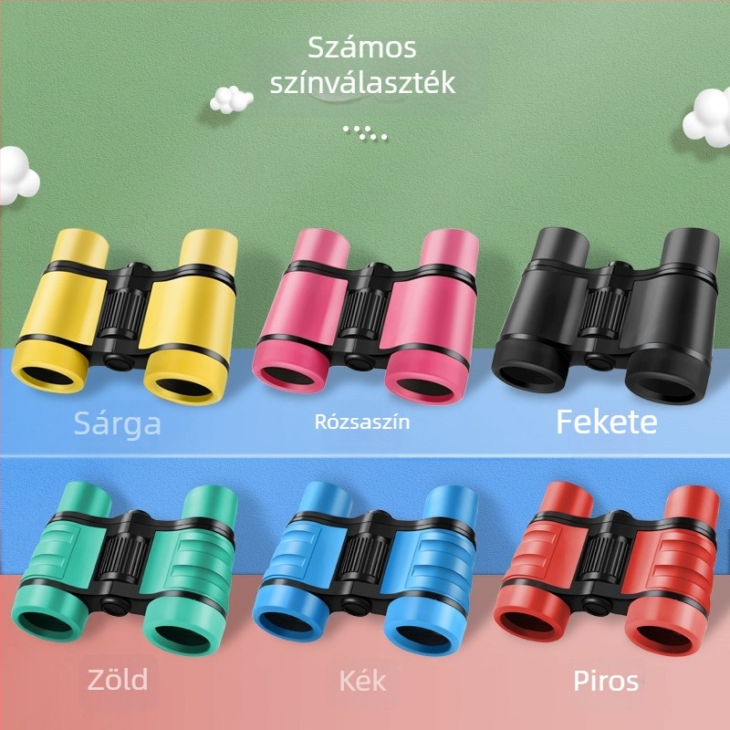 Gyerekeknek szánt binokli 4x30, gumírozott fogantyúval, széles látómező