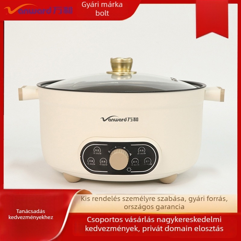 Elektromos forrófazék, 6 L kapacitás, tapadásmentes belső edény, többfunkciós (gőzölés, sütés, főzés, pörkölt, lassú főzés), 1350-2000W