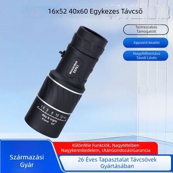 Monokulár távcső 16x52, 52 mm objektív, nagyítás, HD optika, modell Nagy Monokulár 16X52