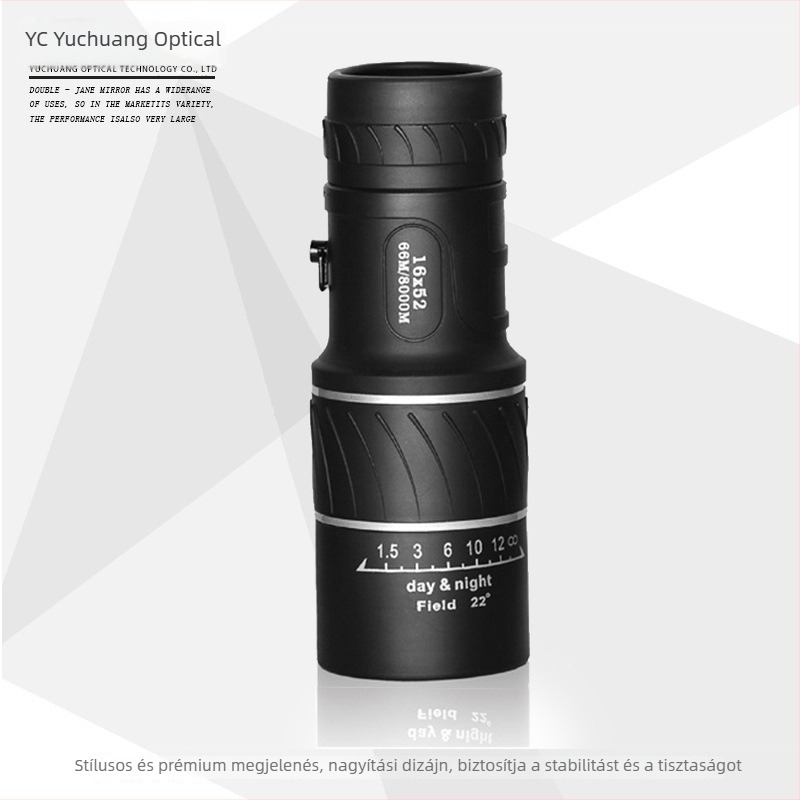 Monokulár távcső 16x52, 52 mm objektív, nagyítás, HD optika, modell Nagy Monokulár 16X52
