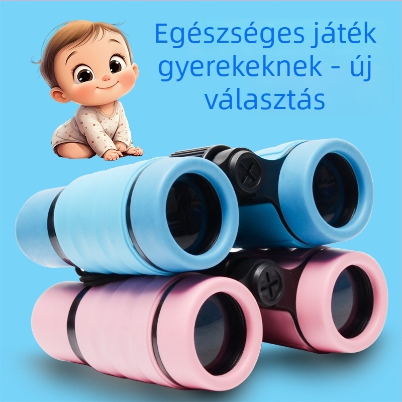 Gyerekeknek készült 4x30 binokli, optikai üvegből készült lencsék, látómező 9°, kilépő pupilla 2 mm