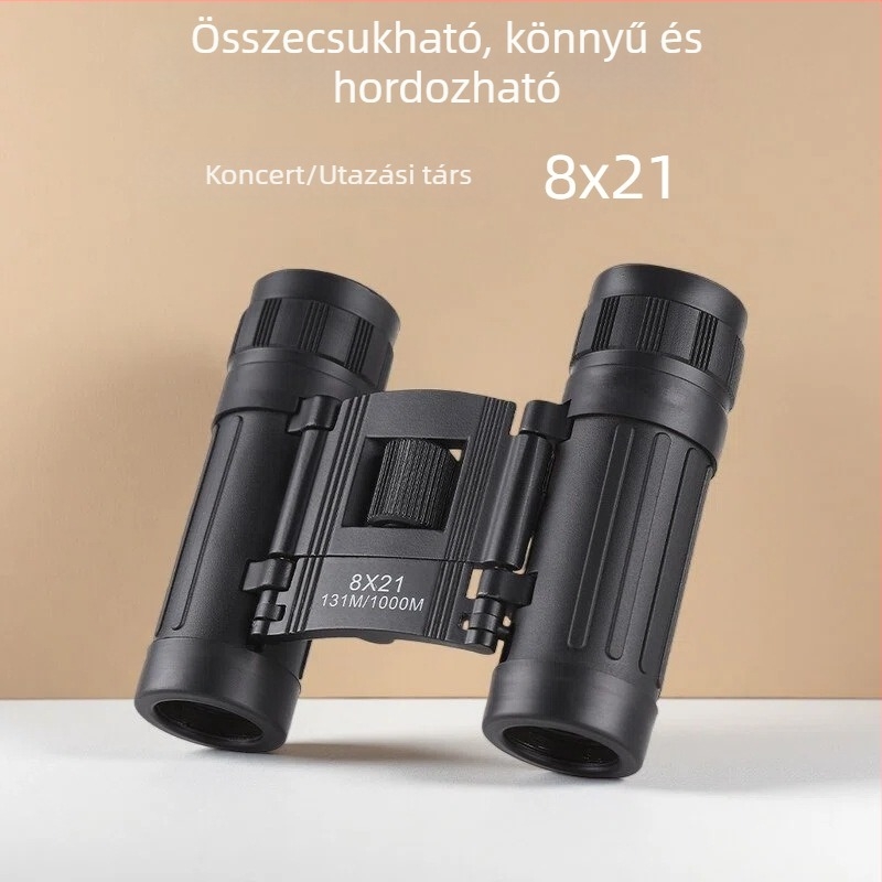 Binokuláris távcső 8x21, látómező 131 m/1000 m, kimeneti pupilla 22 mm, személyre szabott feldolgozás