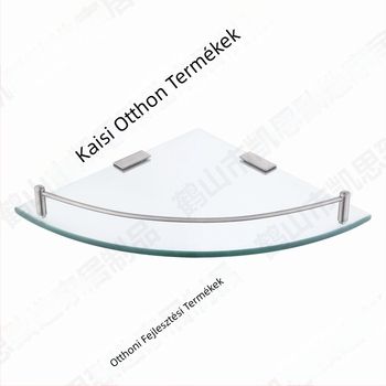 BGS2101A 304-es rozsdamentes acél háromszög alakú üvegtároló, krómozott felülettel, terhelhetőség 15–20 kg, 1 szint, fürdőszoba