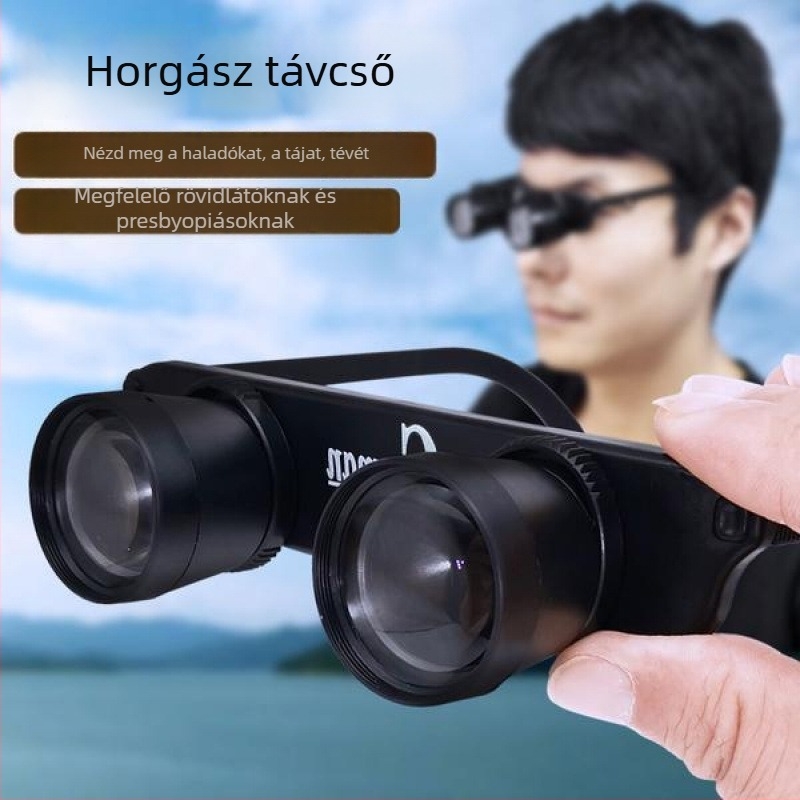 Autófókuszú horgász teleszkóp fejre szerelt nagyítóval a pluta vizsgálatához, alkalmas presbyopia és myopia esetén