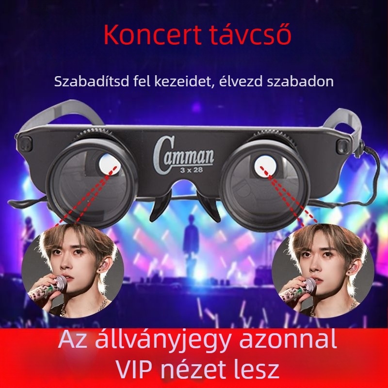 Autófókuszú horgász teleszkóp fejre szerelt nagyítóval a pluta vizsgálatához, alkalmas presbyopia és myopia esetén