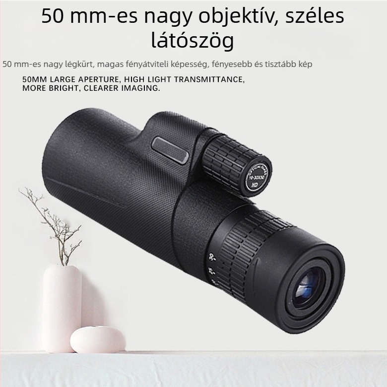 Monokuláris teleszkóp 10-30x50 okostelefonos fotózáshoz, kültéren, gyenge fényviszonyok között