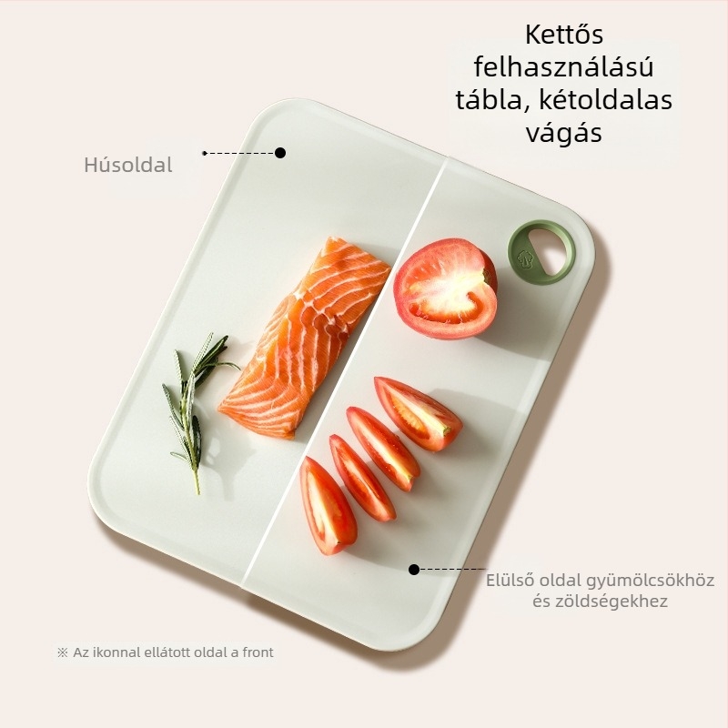 FaSoLa Kétoldalas antibakteriális vágódeszka, élelmiszer-biztonsági minőségű, gyümölcsök és zöldségek számára, otthoni konyha