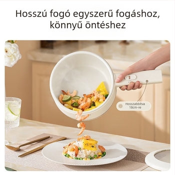 MC-XZE2017 Elektromos főzőedény gőzölővel, kapacitás legfeljebb 2 L, 2 réteg, belső rozsdamentes acél tartály, mechanikus vezérlés, grill és shabu-shabu, 4–5 adaghoz