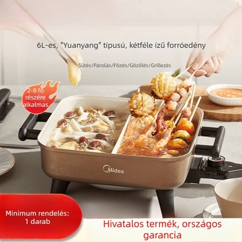 Midea mindent egyben elektromos forró fazék Yuanyang funkcióval, 5–6 L, 1200–1500 W, tapadásmentes belső edény, 3–4 személyes családi főzéshez