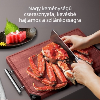 Amy cseresznyefából készült vágódeszka – tömörfa, kétoldalas konyhai használatra