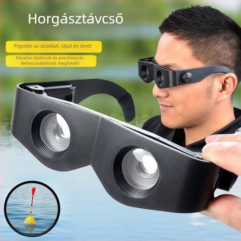 Ruhong stabilizált monokuláris horgász teleszkóp fejre szerelve, nagyítás 0.01x, kilépő pupilla átmérője 0.01, kilépő pupilla távolsága 0.01