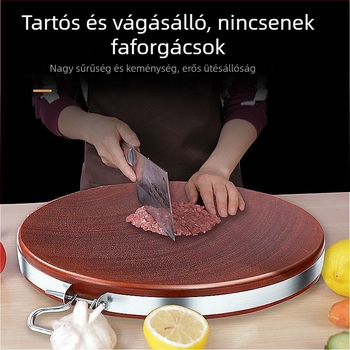 Kerek vasfa vágódeszka, tömörfa konyhai vágódeszka otthoni használatra