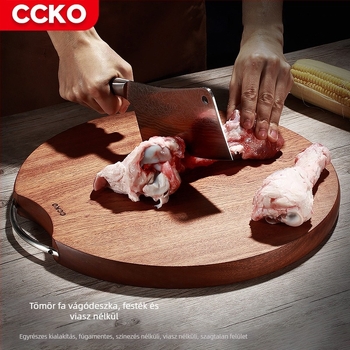 CCKO kerek formájú tömörfa vágódeszka otthoni használatra, 2020-ban jelent meg.